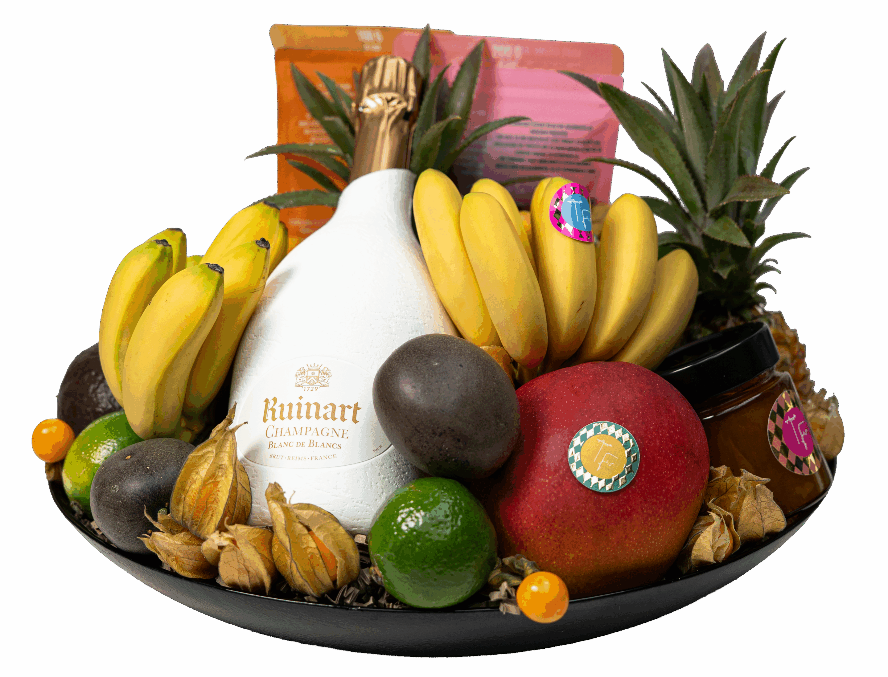 DSC00020 Panier de fruits gourmet exotiques vu de face